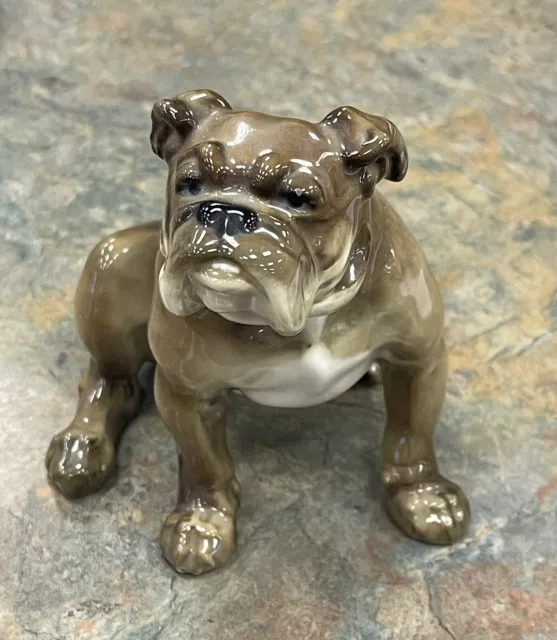 Vintage Germany Porcelain Hand Painted Bulldog Figurine Hutschenreuther