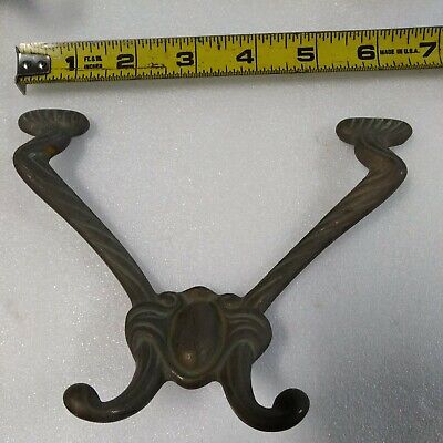 3-Victorian Hall Tree Double Hooks-Victorian Rustic Antique Style-GREAT PATINA 2