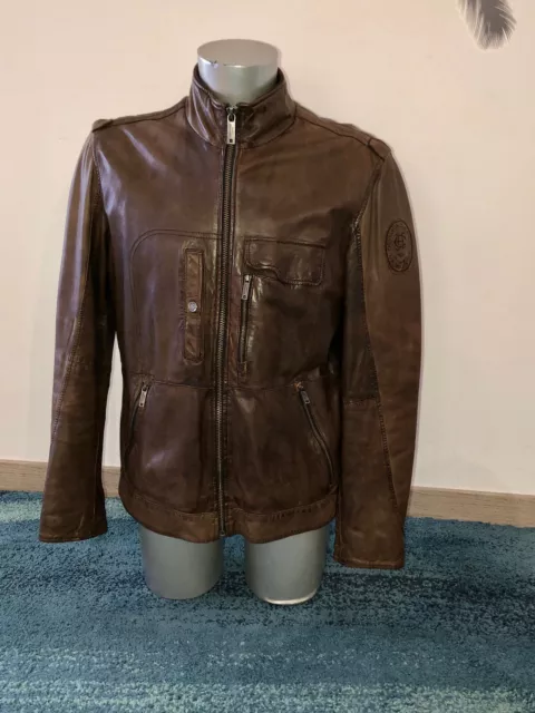 jolie veste blouson en cuir d'agneau marron CHEVIGNON taille L EXCELLENT ETAT