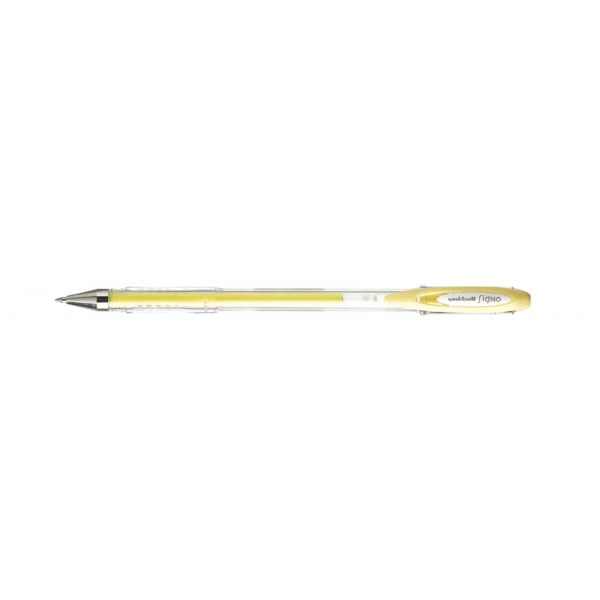 Stylo encre gel jaune pointe moyenne 0,7mm UniBall Signo