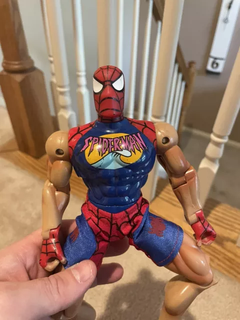 SUPER RARE! Marvel Spider-Man Adventure Hero Beach 10 Inch Figure Toy Biz Used