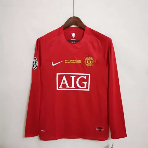 <Ronaldo 7> Camiseta Retro Manchester United 2007/2008 Manga Larga Camiseta Top