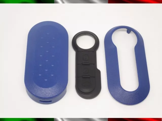 Cover Guscio Chiave + Tasti Fiat 500 Punto Bravo Panda 500L Blu Lancia Delta Y