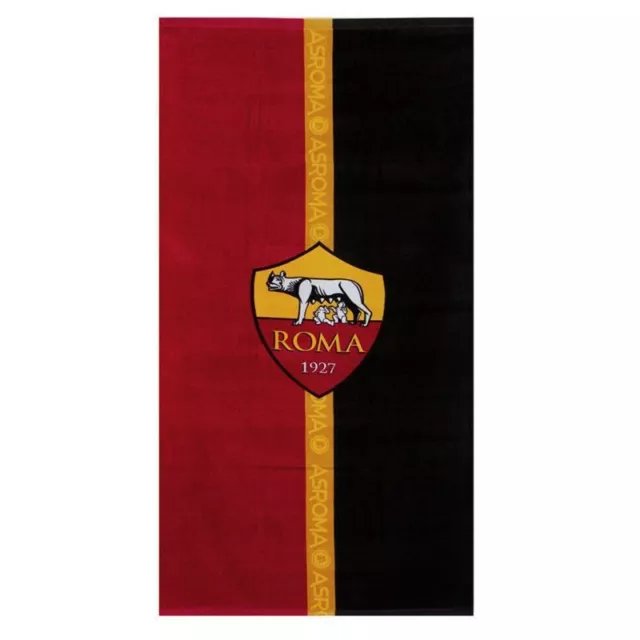 TELO MARE AS ROMA 70x140CM LUPA PRODOTTO UFFICIALE ASCIUGAMANO CALCIO ORIGINALE