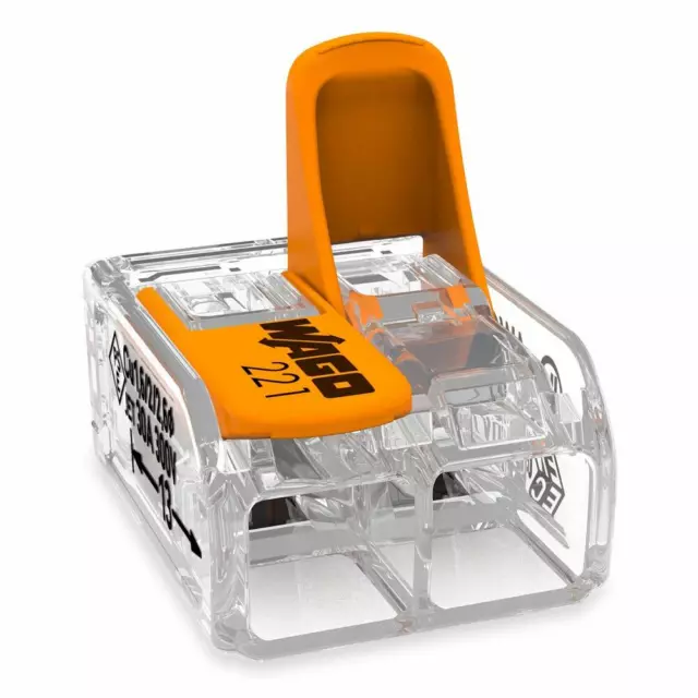 WAGO 221-612 - MINI BORNES DE CONNEXION AVEC LEVIERS 0,5 À 6MM² - 50 Pièces