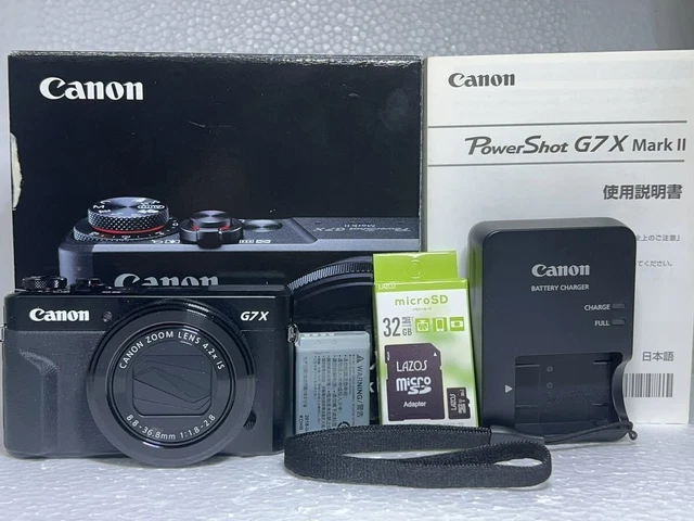 CANON PowerShot G7X Mark II Compact Digital Camera 32GB SD Card Box Near Mint