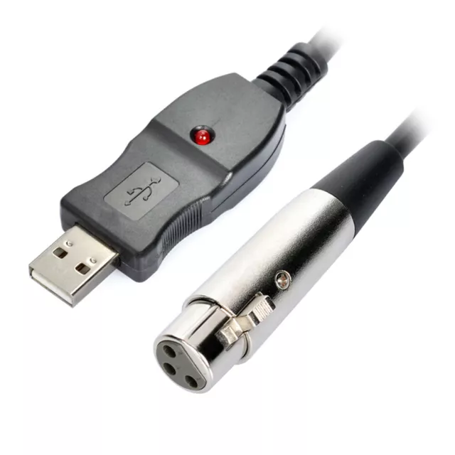 Q11C USB-Mikrofonkabel 3m USB Stecker auf XLR Buchse Mikrofon Kabelstecker Audio