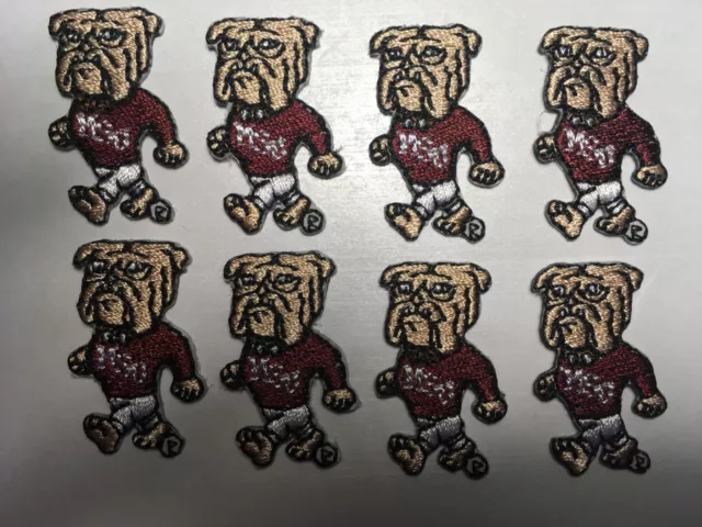 mississippi state bulldog patch bulldog patch MSU 1 1/4" tall iron on 8 pieces