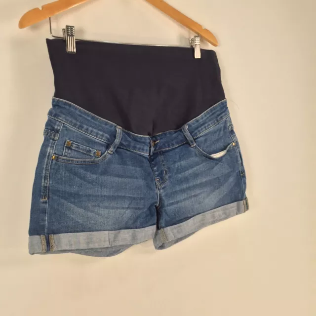 Ripe womens maternity denim shorts size M blue stretch cotton blend 075260 2