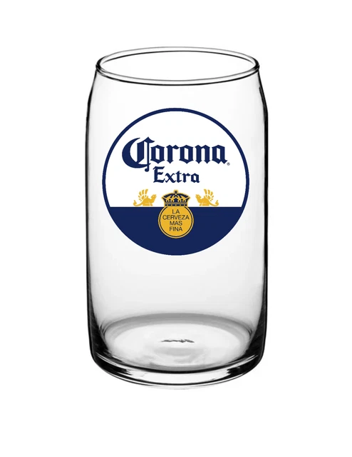 Corona Extra - 16oz Beer Can Glass Pub Beer Ice Coffee Tea Seltzer Barware