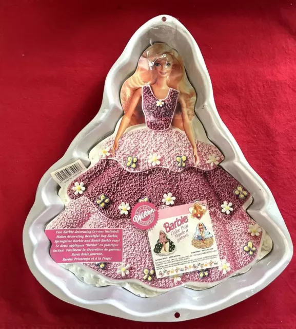 Vintage 1995 Wilton Barbie Cake Pan Complete w Paper Insert & Instructions