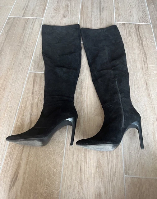 Zara Overknee Stiefel Weinrot