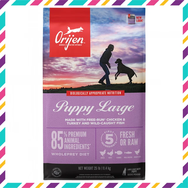 ORIJEN Puppy Large Grain Free Fresh & Raw Animal Ingredients 25 lbs