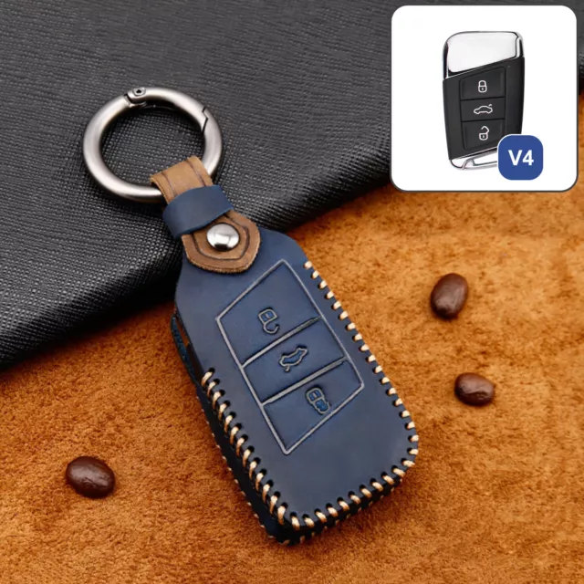 Premium Schlüsselhülle Cover Etui passend für VW Skoda, Seat Keyless Schlüssel
