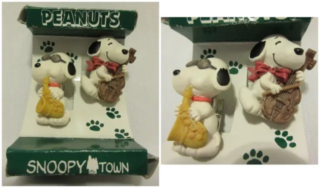 Peanuts Snoopy Town Set 2 Resin Pin Playing Saxophone Sax Chello Blues Musician