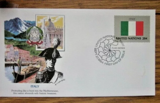 Italy Flag Stamp 1984 Fleetwood Cachet Fdc Vf Unaddr