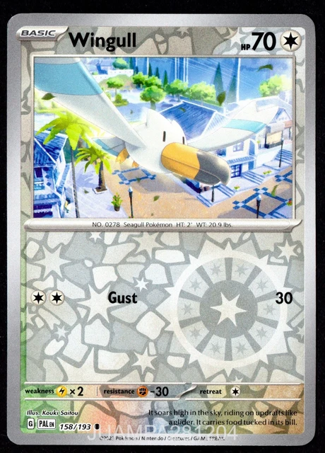 Wingul Evolution Stat WINGULL 158/193 EVOLUCIONES En Paldea Cromo Pokemon Evolved 2023 Tcg ...