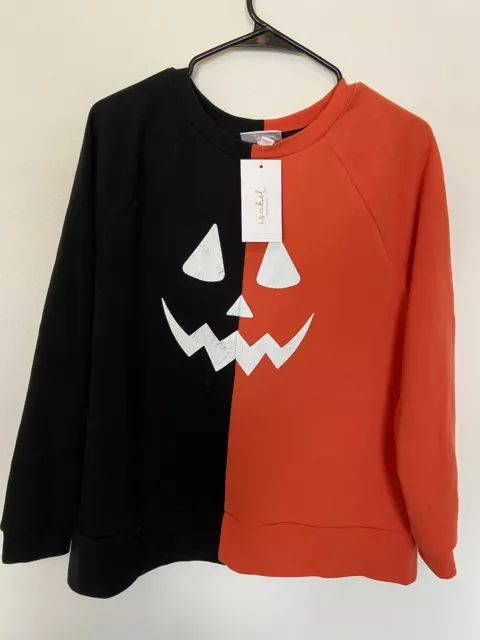 Isabel Maternity Sz M Halloween Sweatshirt by Ingrid & Isabel Pumpkin Face New