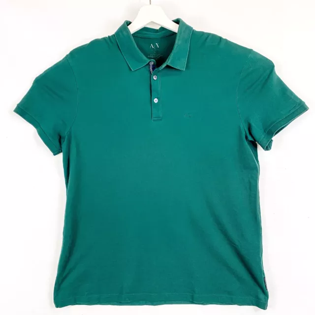 Armani Exchange Shirt Mens Extra Large Golf Polo Forest Green Short Sleeve