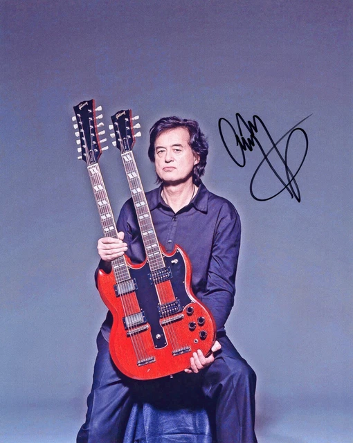 A fantastic 10x8 Autographed Photo of Jimmy Page & CoA