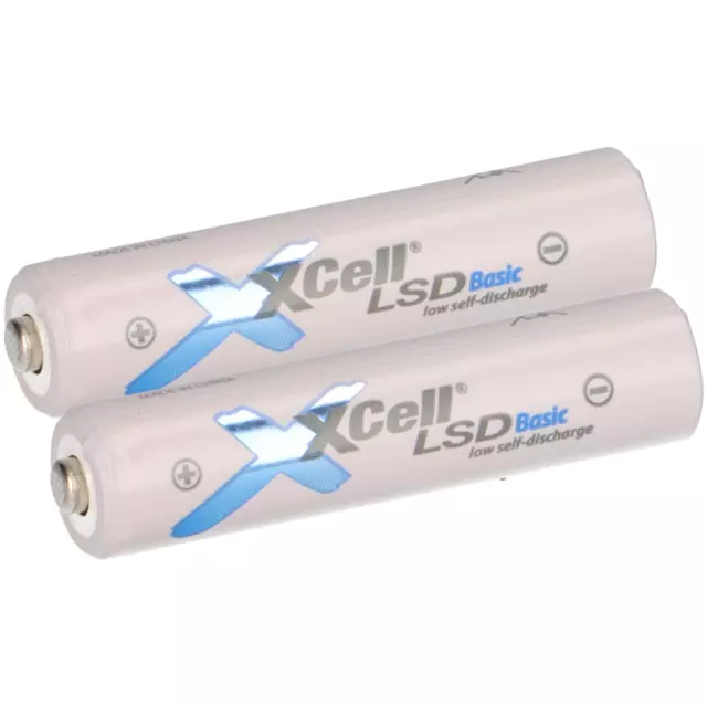 2x Xcell Micro AAA Batterie Lsd Basic NI-MH 1,2V 800mAh Téléphone Batterie