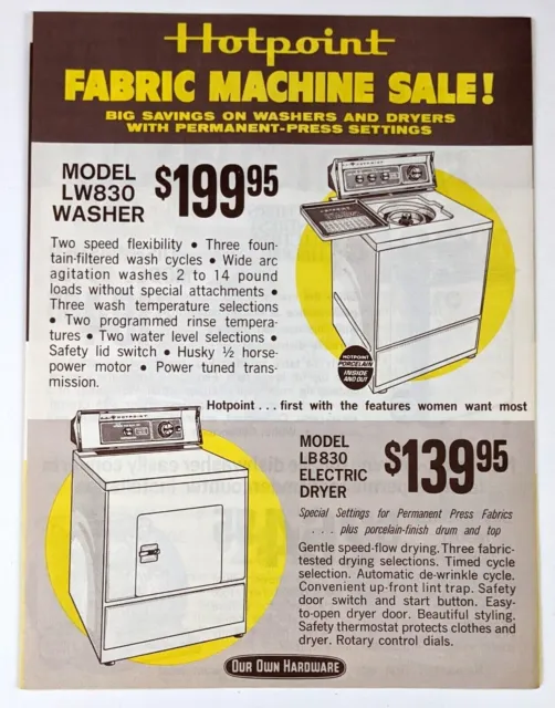1970s Hotpoint Fabric Machine Sale Our Own Hardware Vintage Circular Flyer