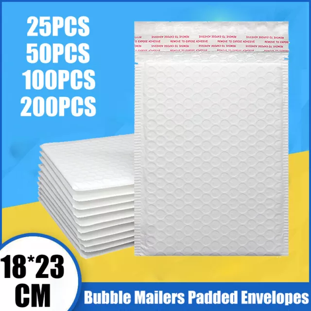 18*23cm Poly Bubble Mailers Envelope Padded Bag White Cushioned Satchel AU STOCK