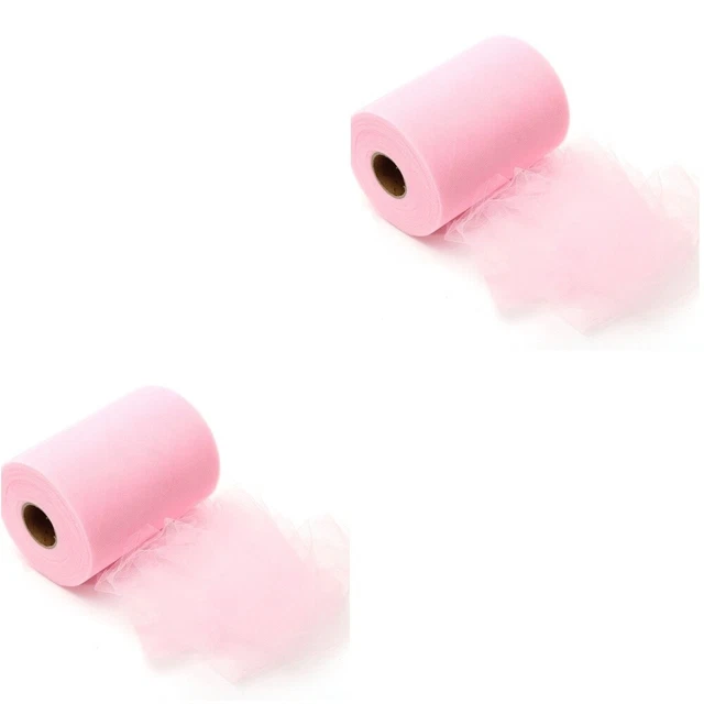 Rollo de tela de tul de 6"x100YD 2 piezas para boda fiesta arco banquete favor artesanal