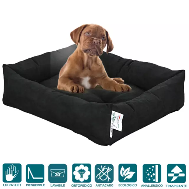 Letto Ideale Per Cani O Gatti Materassino Interno Sfoderabile Alto 5 Cm Nero