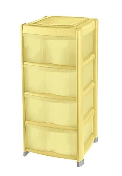 Cassettiera Salvaspazio con 4 Cassetti Bambu' Ambra 38,5 x 39,5 x h 86 cm