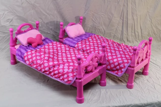 My Life Furniture Stacking Twin Bunk Beds with Bedding fits 18” dolls Butterfly