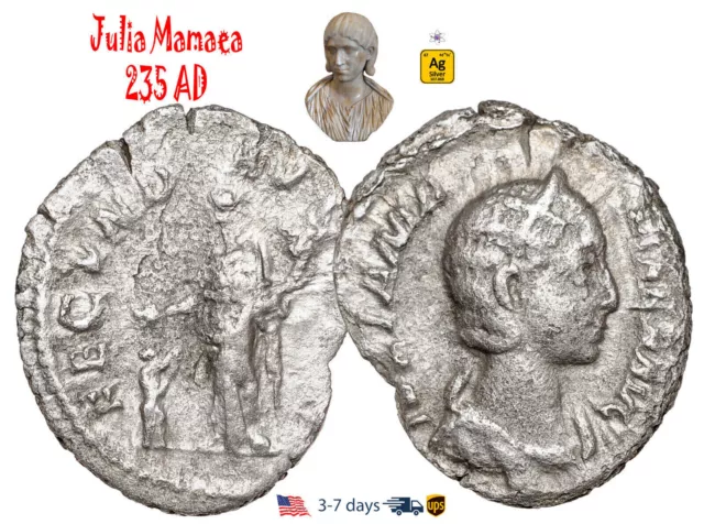 Ancient Roman Empire Coin Silver Denarius Julia Maesa 160 224 AD Authentic#31028