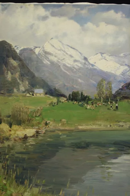 Pintado Al Óleo En Lona, Paisaje Alpino 1968 , Ottorino Campagnari (1910-1987) 2