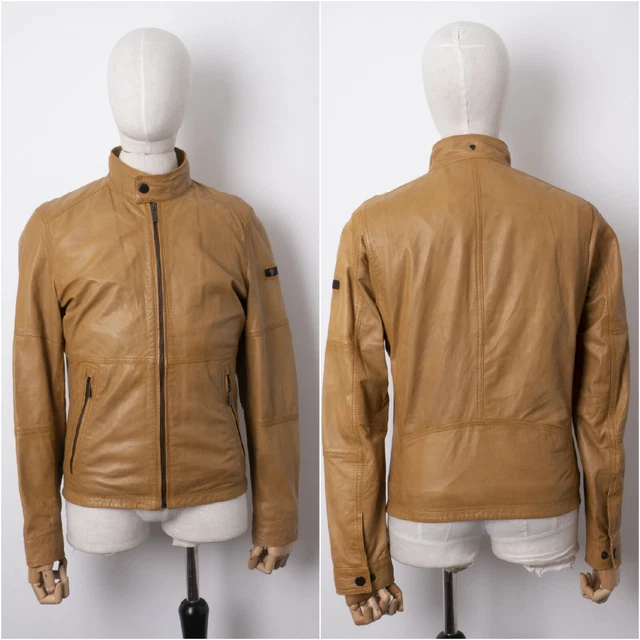 Strellson Herren Lederjacke braun Gr. 46 / S Anatomisch ~ Leather Brown Jacket