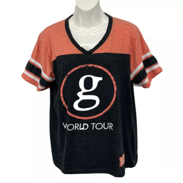 Garth Brooks World Tour T Shirt /Women’s (XL) Gray V Neck Cotton Polyester Blend