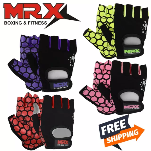 Womens Weightlifting Gloves Gym Fitness Training Workout MRX Cycling Half Finger