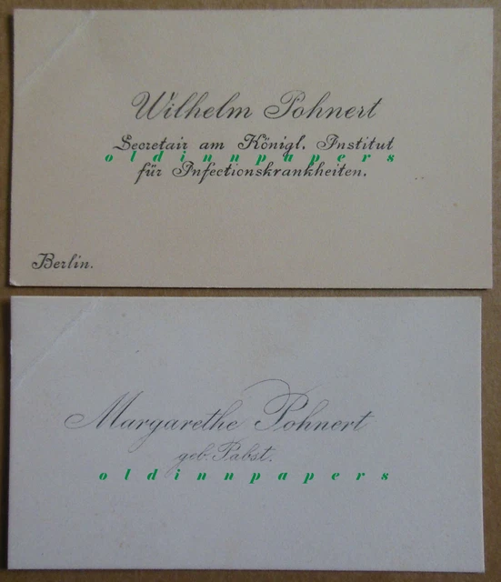 Visitenkarte Berlin Secretair am Institut für Infektionskrankheiten Robert Koch