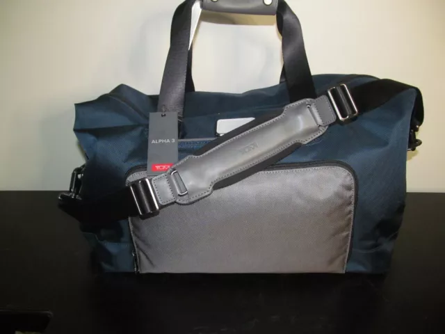 TUMI Expansion Travel Duffle Alpha 3 Navy Blue/Gray FTX Ballistic Nylon-NWT