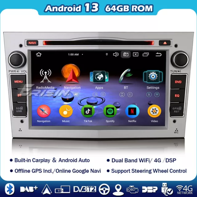 8 Core Android 13 DAB+Autoradio DSP Carplay Opel Corsa C/D Zafira Astra Vectra