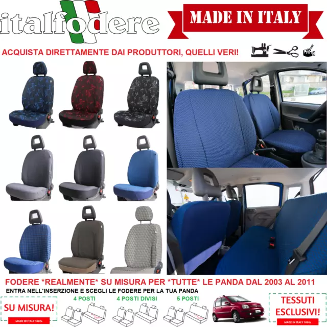 FODERE COPRISEDILI FIAT Panda 2004 SU MISURA FODERINE Panda COMPLETE Vari Colori