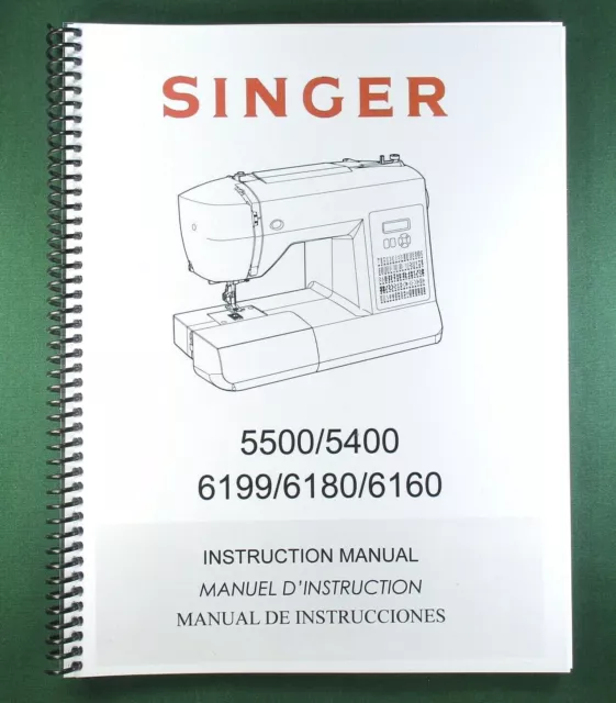 Singer 5500 5400 6199 6180 6160 Instruction Manual: 64 Pages & Protective Covers
