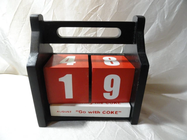 Coca-Cola Wooden Block Calendar Desktop / Table - Unique/Rare