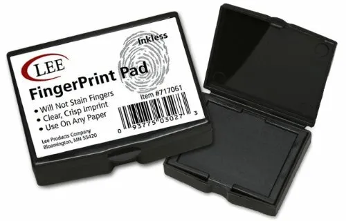 Lee Inkless Fingerprint Pad - 2.3" X 1.8" - Black Ink (03027)