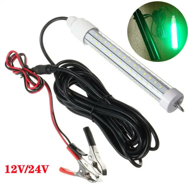 1000 Lumens 12V 24V Green LED Underwater Fishing Light Fish Attract Luring Lamp