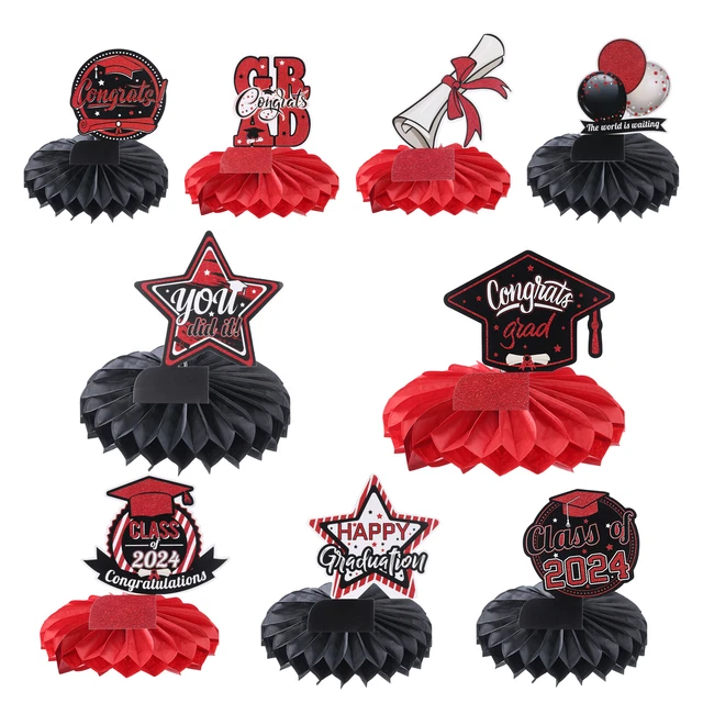 CLASS OF 2024 Graduation Centerpieces Decorations Black Red 23 60 Class Of 2024 Graduation Centerpieces DecorationsBlack Red.webp