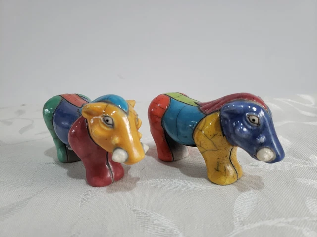 Beautiful Raku Pottery - Ceramic Boars  Figurines- South Africa Signed+Label