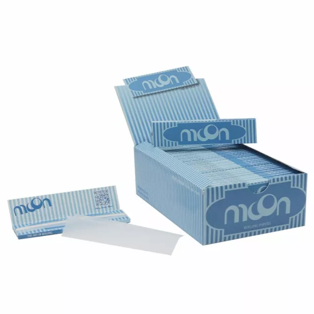 1 Caja MOON Papel de Liar para Cigarrillos Tamaño King 108 mm 50 librillos Arroz