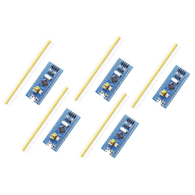 STM32F103C8T6 Lot de 5 cartes de développement minimales du système Mirco USB 40 broches Module d'apprentissage ARM STM32