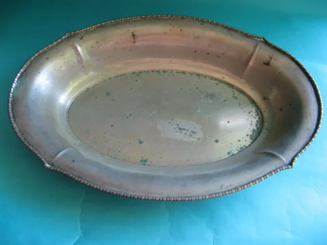Antique Austrian Oval Coin Silver Dish Tray Marked