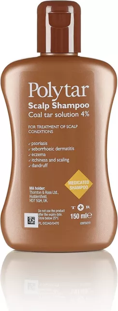 Polytar Scalp Shampoo 150ml, Treats Psoriasis, Seborrhoeic Dermatitis, Eczema